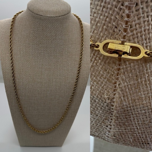 Christian DiorVintage Gold Rope Chain Necklace 23”